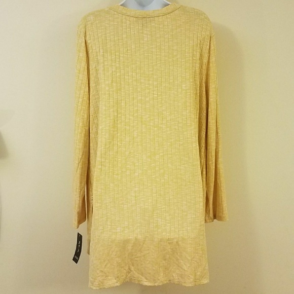Style & Co. Yellow Textured Hi-Lo Hem Knit XXL Top - Picture 6 of 8